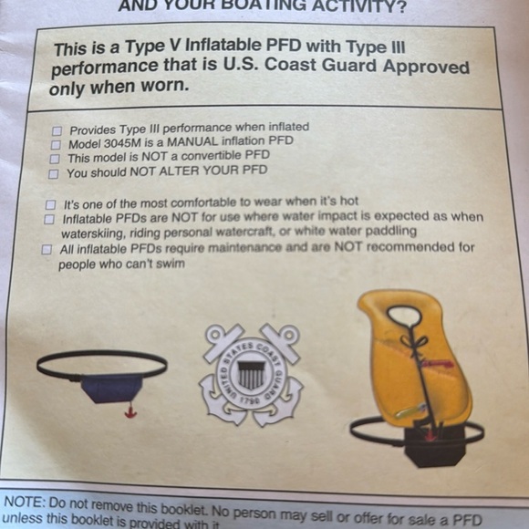 West marine inflatable PFD vest.  model 3045m - Picture 5 of 8